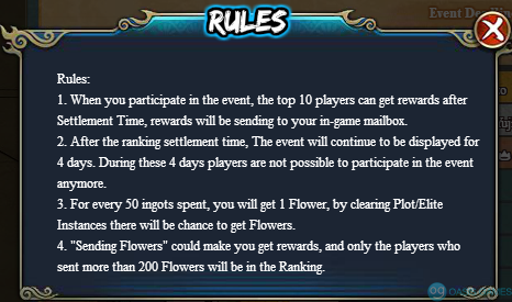 sunflower event rules