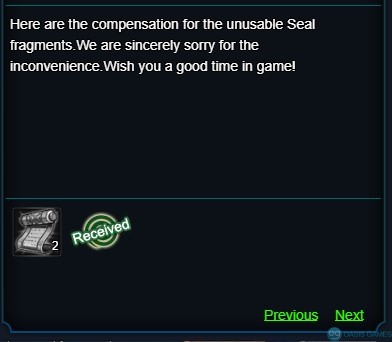 seal fragment compensation